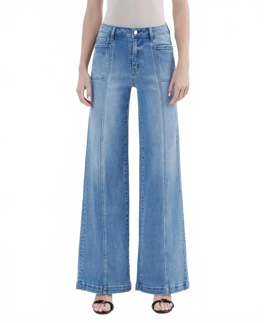 NEW LOVERET holly high rise extreme wide leg jeans in medium wash